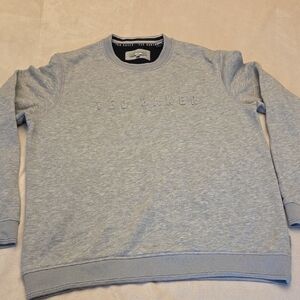 EUC Men's Ted Baker Light Gray Crewneck Sweatshirt, Size 5/Large